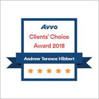 Avvo | Clients' Choice Award 2018 | Andrew Terence Hibbert | 5 Stars